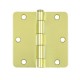 Deltana S35R4 3-1/2" x 3-1/2" -1/4" Radius Hinge, Residential Thickness, Steel, Pair
