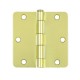 Deltana S35R4 S35R410B 3-1/2" x 3-1/2" -1/4" Radius Hinge, Residential Thickness, Steel, Pair