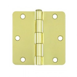 Deltana S35R4 3-1/2" x 3-1/2" -1/4" Radius Hinge, Residential Thickness, Steel, Pair