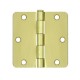 Deltana S35R4 S35R415A 3-1/2" x 3-1/2" -1/4" Radius Hinge, Residential Thickness, Steel, Pair