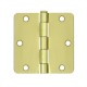 Deltana S35R4 3-1/2" x 3-1/2" -1/4" Radius Hinge, Residential Thickness, Steel, Pair