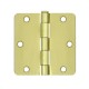 Deltana S35R4 3-1/2" x 3-1/2" -1/4" Radius Hinge, Residential Thickness, Steel, Pair