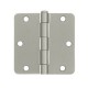 Deltana S35R4 3-1/2" x 3-1/2" -1/4" Radius Hinge, Residential Thickness, Steel, Pair
