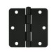 Deltana S35R4 S35R410B 3-1/2" x 3-1/2" -1/4" Radius Hinge, Residential Thickness, Steel, Pair