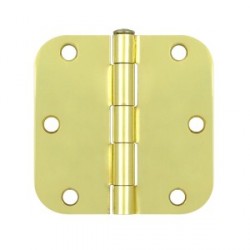 Deltana S35R5 3-1/2" x 3-1/2" x-5/8" Radius Hinge, Residential Thickness, Steel, Pair