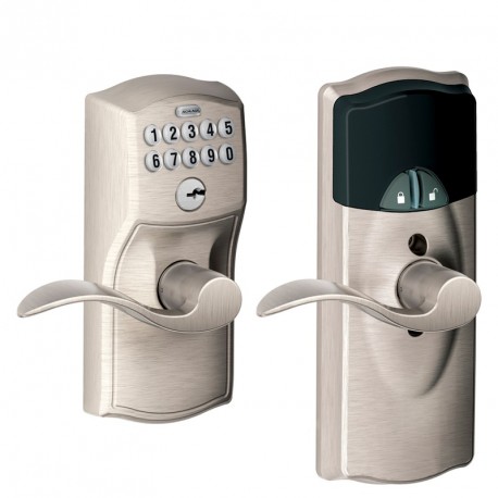 Nexia FE599NX Camelot Style Home Security (Schlage LiNK Enabled) Add-On Keypad Lock with Lever