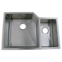 Kingston Brass BRGKUD30209DBNL Gourmetier Aberdeen Undermount Double Bowl Kitchen Sink, Satin Nickel