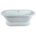 Kingston Brass VT7PE672824P Aqua Eden Contemporary Pedestal Double Ended Acrylic Bath Tub