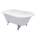 Kingston Brass VCT3D543019NT Aqua Eden 54" Cast Iron Roll Top Clawfoot Tub w/ 3-3/8" Tub Wall Drillings