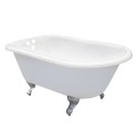 Kingston Brass VCT3D663019NT Aqua Eden 66" Cast Iron Roll Top Clawfoot Tub w/ 3-3/8" Tub Wall Drillings