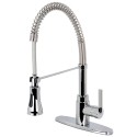 Kingston Brass GS887 Gourmetier Continental Single Handle Pull-Down Spray Kitchen Faucet