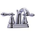 Kingston Brass FS761 English Classic Two Handle 4" Centerset Lavatory Faucet w/ Retail Pop-up & lever handles
