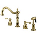 Kingston Brass KB779 Double Handle 8" Widespread Kitchen Faucet w/ Brass Sprayer Kingston Brass KB779 Double Handle 8" Widespread Kitchen Faucet w/ Brass Sprayer