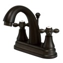 Kingston Brass KS761 English Vintage Two Handle 4" Centerset Lavatory Faucet w/ Brass Pop-up & AX cross handles