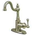 Kingston Brass KS764 English Vintage Single Handle 4" Centerset Lavatory Faucet w/ Push-up Drain & Optional Deck Plate