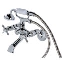 Kingston Brass KS285 Essex 3-1/2" - 8-1/2" Adjustable Centers Wall Mount Clawfoot Tub Filler w/ Hand& Shower