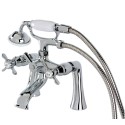 Kingston Brass KS288 Essex 7" Centers Deck Mount Clawfoot Tub Filler w/ Hand& Shower
