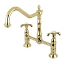 Kingston Brass KS117 French Country Double Handle 8" Centerset Kitchen Faucet w/out Sprayer Kingston Brass KS117 French Country Double Handle 8" Centerset Kitchen Faucet w/out Sprayer