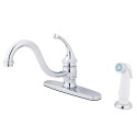 Kingston Brass KB357 Georgian Single Handle 8" Kitchen Faucet w/ Non-Metallic Sprayer