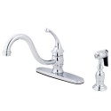 Kingston Brass KB357 Georgian Single Handle 8" Kitchen Faucet w/ Brass Sprayer