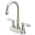 Kingston Brass KS249 Governor Two Handle 4" Centerset Bar Faucet w/ AL lever handles