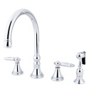 Kingston Brass KS279 Governor 8" Deck Mount Kitchen Faucet w/ GLNS lever handles