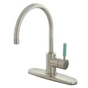 Kingston Brass GS871 Gourmetier Green Eden Single Lever Handle Kitchen Faucet w/ 8" Deck Plate