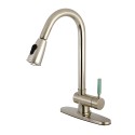 Kingston Brass GS889 Gourmetier Green Eden Single Lever Handle Kitchen Faucet w/ Pull-down Sprayer