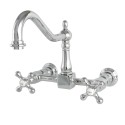 Kingston Brass KS124 Heritage 8" Center Wall Mount Kitchen Faucet w/ cross handles Kingston Brass KS124 Heritage 8" Center Wall Mount Kitchen Faucet w/ cross handles