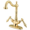 Kingston Brass KS149 Heritage Two Handle Vessel Sink Faucet w/ Optional Cover Plate & AL lever handles Kingston Brass KS149 Heritage Two Handle Vessel Sink Faucet w/ Optional Cover Plate & AL lever handles