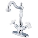 Kingston Brass KS149 Heritage Two Handle Vessel Sink Faucet w/ Optional Cover Plate & porcelain cross handles Kingston Brass KS149 Heritage Two Handle Vessel Sink Faucet w/ Optional Cover Plate & porcelain cross handles