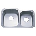 Kingston Brass GKUD3221 Gourmetier Loft Undermount Double Bowl Kitchen Sink, Satin Nickel