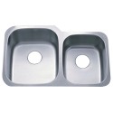 Kingston Brass GKUD3221P Gourmetier Loft Undermount Double Bowl Kitchen Sink, Satin Nickel