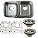 Kingston Brass KZGKUD3118 Gourmetier Undermount Double Bowl Kitchen Sink Combo w/ Strainer & Grid Kingston Brass KZGKUD3118 Gourmetier Undermount Double Bowl Kitchen Sink Combo w/ Strainer & Grid