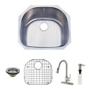 Kingston Brass KZGKUS2321F Gourmetier Undermount Single Bowl Kitchen Sink & Faucet Combo w/ Strainer, Grid & Soap Dispenser Kingston Brass KZGKUS2321F Gourmetier Undermount Single Bowl Kitchen Sink & Faucet Combo w/ Strainer, Grid & Soap Dispenser