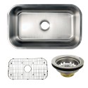 Kingston Brass KZGKUS3018 Gourmetier Undermount Single Bowl Kitchen Sink Combo w/ Strainer & Grid Kingston Brass KZGKUS3018 Gourmetier Undermount Single Bowl Kitchen Sink Combo w/ Strainer & Grid