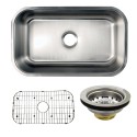 Kingston Brass KZGKUS3018 Gourmetier Undermount Single Bowl Kitchen Sink Combo w/ Strainer & Grid
