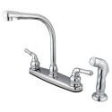 Kingston Brass KB751SP Magellan 8" High Arch Kitchen Faucet w/ matching Sprayer, Polished Chrome Finish
