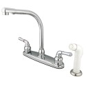 Kingston Brass KB75 Magellan 8" High Arch Kitchen Faucet w/ white Sprayer