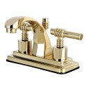 Kingston Brass KS464 Milano Two Handle 4" Centerset Lavatory Faucet w/ Brass Pop-up