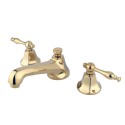 Kingston Brass KS446 Naples Two Handle 8" to 16" Widespread Lavatory Faucet w/ Brass Pop-up & NL lever handles