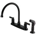Kingston Brass FB279 NuvoFusion 8-inch Centerset Kitchen Faucet w/ Side Sprayer