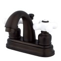 Kingston Brass GKB561 Water Saving Restoration Centerset Lavatory Faucet w/ Porcelain Cross Handles