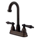 Kingston Brass KB349 Restoration Two Handle 4" Centerset Bar Faucet w/ AL lever handles