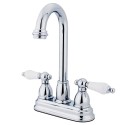 Kingston Brass KB349 Restoration Two Handle 4" Centerset Bar Faucet w/ PL porcelain lever handles