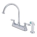 Kingston Brass KB375 Restoration Two Handle 8" Kitchen Faucet w/ Non-Metallic Sprayer & AL lever handles