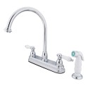 Kingston Brass KB375 Restoration Two Handle 8" Kitchen Faucet w/ Non-Metallic Sprayer & PL lever handles