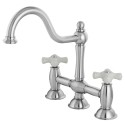 Kingston Brass KS3781PX Restoration 8" Deck Mount Kitchen Faucet