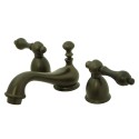 Kingston Brass KS395 Two Handle 4" to 8" Mini Widespread Lavatory Faucet w/ Brass Pop-up