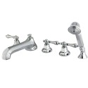 Kingston Brass KS430 Three Handle Roman Tub Filler w/ Hand & Shower & AL lever handles